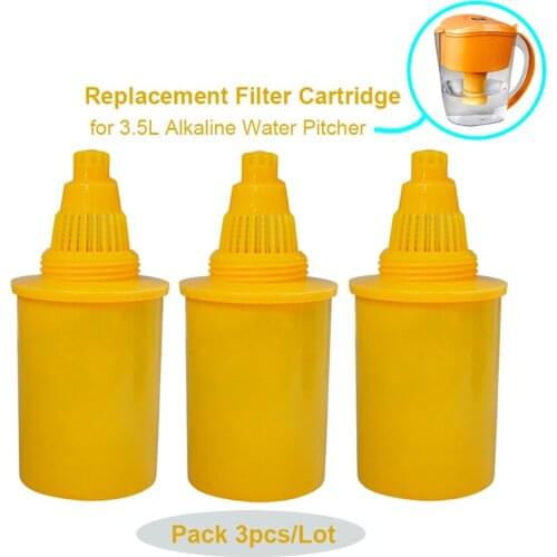 3-Pack Alkaline Ionizer Filter Cartridge for 3.5L WellBlue Water Filter Pitcher 4 colors available pH Alkalizer Anti-oxidant ORP