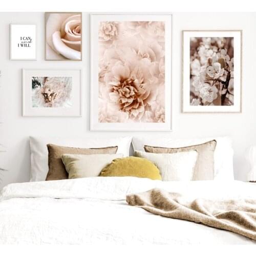 Rose Flower Leaf Plant Petal Dress Lady Quotes Wall Art Print Canvas Painting Nordic Poster Wall Pictures For Living Room Decor