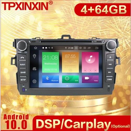 2 Din Carplay Android Radio Receiver Multimedia Stereo For Toyota Corolla 2007 2008 2009 2010 2011 2012 2013 Recorder Head Unit