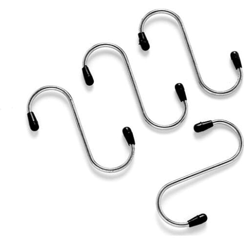 Bathroom metal S hook type kitchen bedroom hook up stainless steel load-bearing 4pcs/set