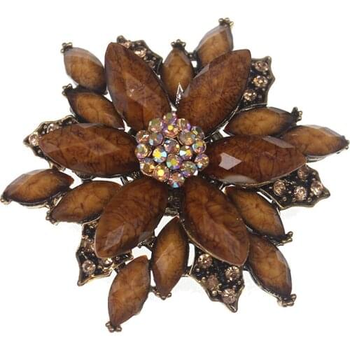Fashion women Rhinestone Flower brooches Jewelry Accessories