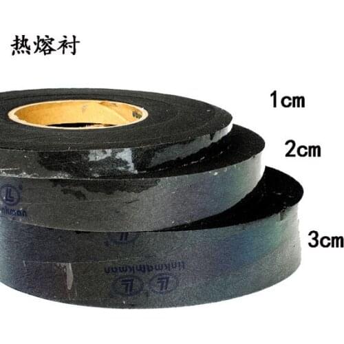 4rolls/lot 3cm*90yard Nonwoven adhesive interlining Double-sided fusible black white Interlining fabric entretela para costura