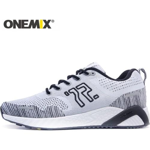ONEMIX Men Running Shoes Colorful Knitted Vamp Sneakers Memory Damping Soft Outsole Dispel Moisture Deodorant Insole Running