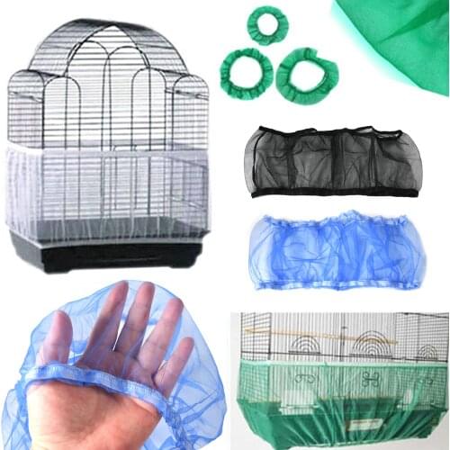 Nylon Mesh Bird Cage Cover Shell Skirt Net Easy Cleaning Guard Bird Cage Accessories Airy Mesh Parrot