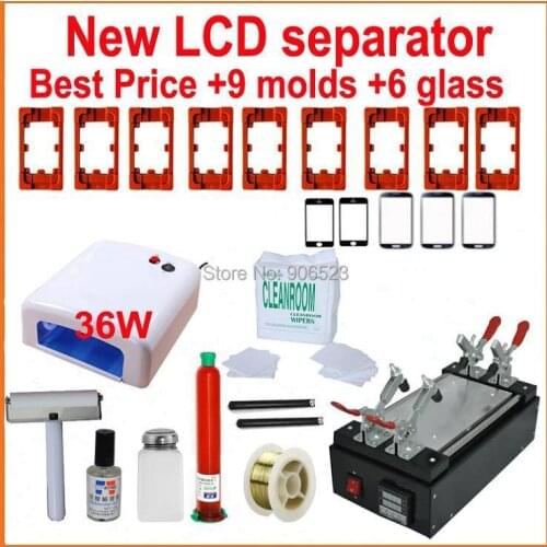 110V / 220V Newest touch screen repair kit LCD separator machine +mould+Dispergator+ cutting wire+UV lamp