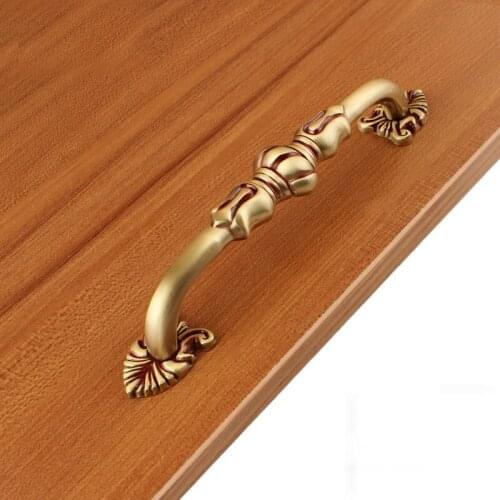 Solid Brass Drawer Luxury Antique Furniture Cabinet Shoe Cabinet Door Handle(C.C.:96mm L:115mm)