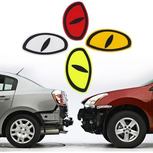 A pair of cute cartoon eyes waterproof PVC safety warning decoration stickers car motorcycle truck modified night reflection