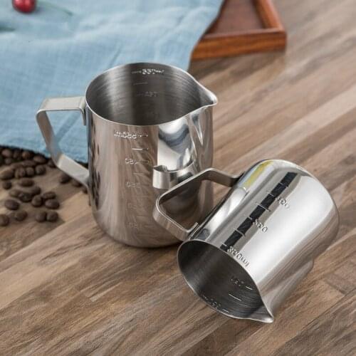 300L/600L/900L Stainless Steel Frothing Jug Coffee Cappuccino Milk Pot Espresso Cups Latte Art Milk Frother Frothing with Scale