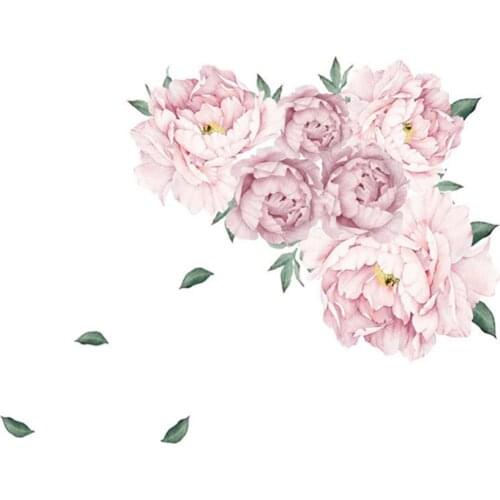 Peony Flower Home Wall Sticker Living Room Removable Decal Mural DIY Decoration Home Decoration Stickers & Posters Home Decor