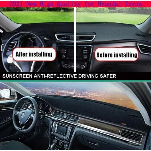 2021 New High Quality for Hyundai Verna 2010-14 Dashboard Cover Non Slip Dash Mat Sun Shade Carpet Pad Accessories