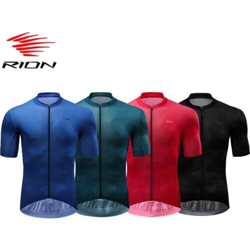 RION Men Cycling Motocross Summer Bicycle Jersey Shirt MTB Downhill Stripe Bike Short Sleeve Ropa Ciclismo Breathable Quick Dry