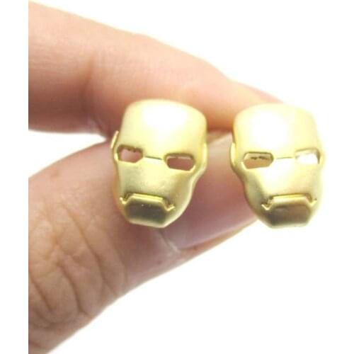 Daisies 1Piar Boucles d'oreilles IRON MAN MASK SHAPED STUD EARRINGS SUPER HEROES THEMED JEWELRY For Women Girl Stud Earrings