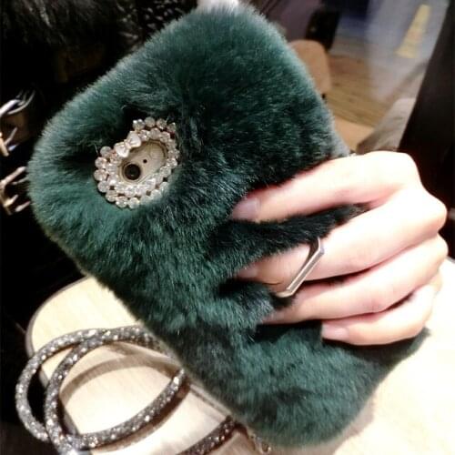 Lovely Warm Rabbit Hair Silicone Stent Phone Cover Case For Samsung S7 edge S8 S9 S10 PLUS Note9 Note5 Note8 Note10 Rabbit hair