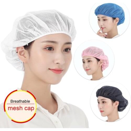Unisex Elastic Mesh Caps Restaurant Hotel Bakery Waiter Chef Work Wear Hats Breathable Workshop Cap Men Women Dust Cap