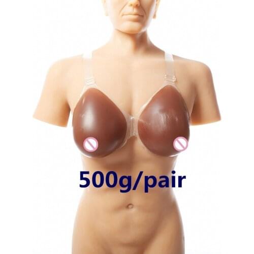 Crossdresser Black Chest 500g / Pair Cup Small Shemale Fake Tits Silicone Breast Forms Breast Breasts Artificial