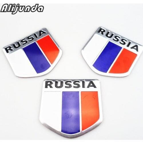 High quality Russia car sticker 3d flag logo, Label sticker accessories for Ford Focus Fusion Escort Kuga Ecosport Fiesta Falcon