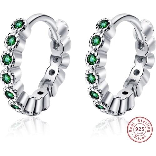 Women Small Hoop Earring 925 Sterling Silver Circle Round Huggie Hoop Earrings for Women Simple Emerald Jewelry Brincos De Prata