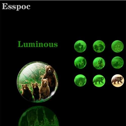 3D Crystal Glass Refrigerator Sticker Animal Magnet Whiteboard Bear Pattern Sticker Luminous Kitchen Decoration