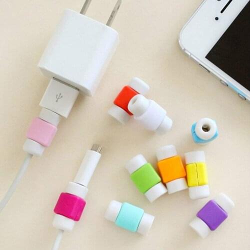 1pcs Cable Protector Data Line Colors Cord Protector Protective Case Cable Winder Cover for iPhone USB Charging Cable