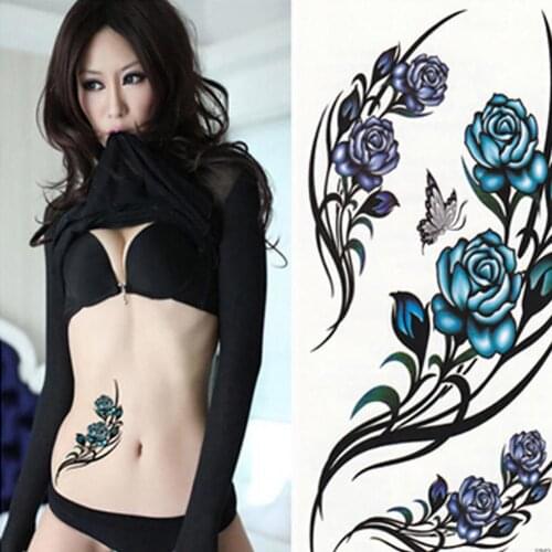 1Pc Women Waterproof Butterfly Flower Arm Leg Tattoo Sticker Temporary Body Art