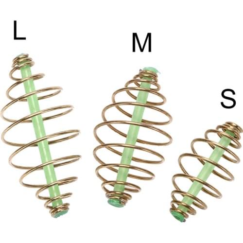 10pcs/lot Bait Feeder Spring for Carp Fishing Fresh & Saltwater Fishing Rig Bait Feeder Cages & Method Leader