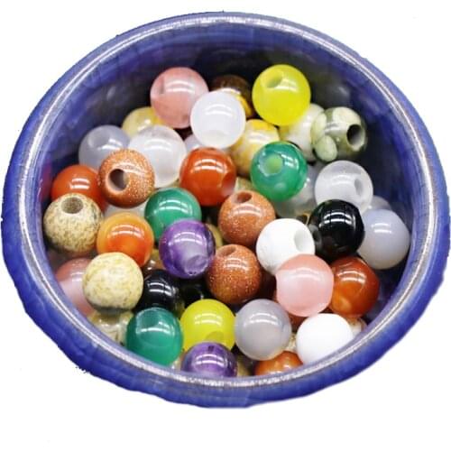 10pcs Natural Semi-precious Stones 8mm Bead New Stone Color Big Hole Beads Jewelry Making DIY Necklace Bracelet Accessories