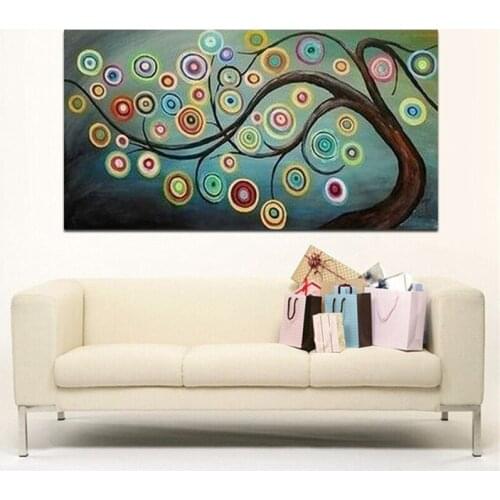 100%Hand painted Modern Art Wall Home Decor Canvas Oil Painting Fortune Tree Abstract Landscape Oil Paintings