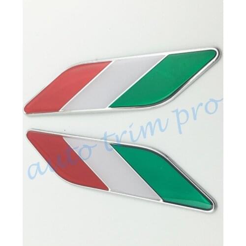 2pcs 3D Decal Sticker IT Italy Nation Flag Logo Emblem Badge Chrome Car Truck Accessories Trim
