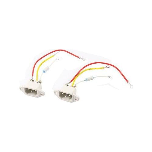 2 Pcs IEC320 C14 Rice Cooker Adapter Plug w 20A 185 Celsius Fuse Protector