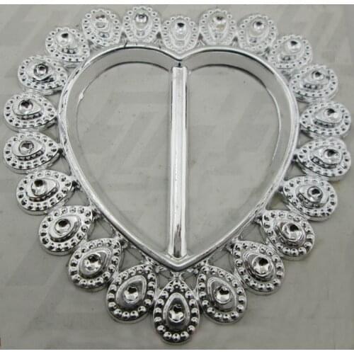 AB113 40mm)20 X Large Heart Acrylic Plastic Dectorative Wedding Ribbon Slider Buckles