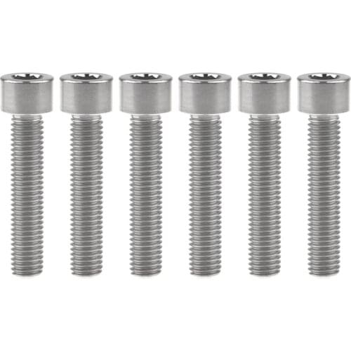 6Pcs Titanium Bolts M10x50mm Pitch1.5mm Column Head Full Thread Screw