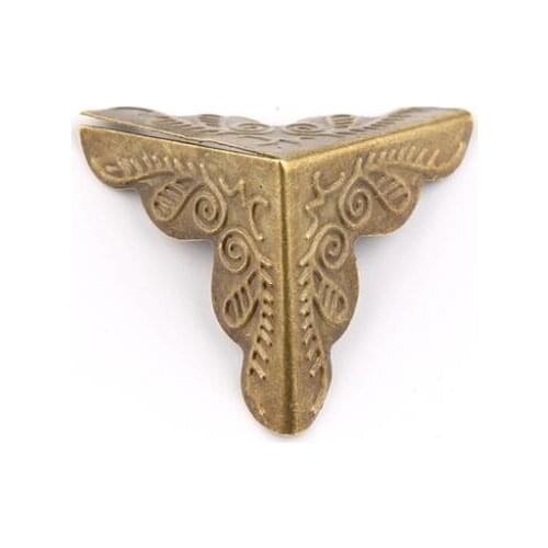 64pcs/set 25mm Jewelry Gift Box Wooden Case Trunk Furniture Hardware Decor Protector Gold Bronze Tone Desk Cabinet Corner