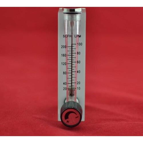 LZM-6T 10-100LPM/20-200SCFH panel type acrylic flowmeter(flow meter) with adjust valve bass fitting Female G1/4" Male M18*1.5