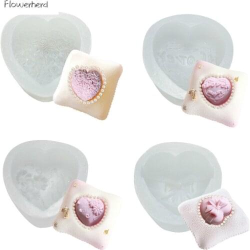 Bowknot Silicone Mousse Cake Love Pillow Mold Rose Flower Decoration DIY Creative Baking Utensils Epoxy Resin Molds Fondant Mold