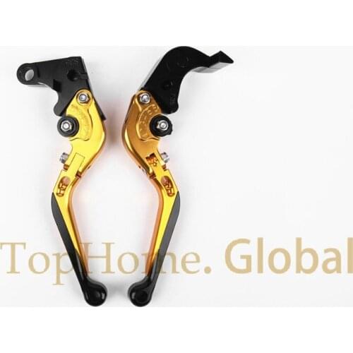 Free shipping CNC Foldable&Extendable Brake Clutch Levers For Suzuki RGV 250 All years Gold/Black