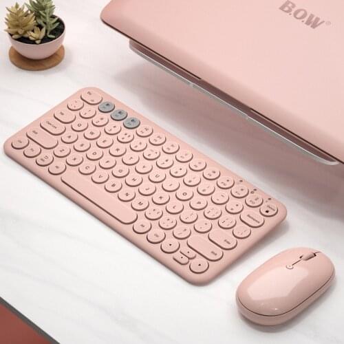 Ipad Bluetooth Keyboard and Mouse Can Be Connected To Mobile Phone M6 Tablet Laptop Office Macaron Wireless Keyboard and Mouse
