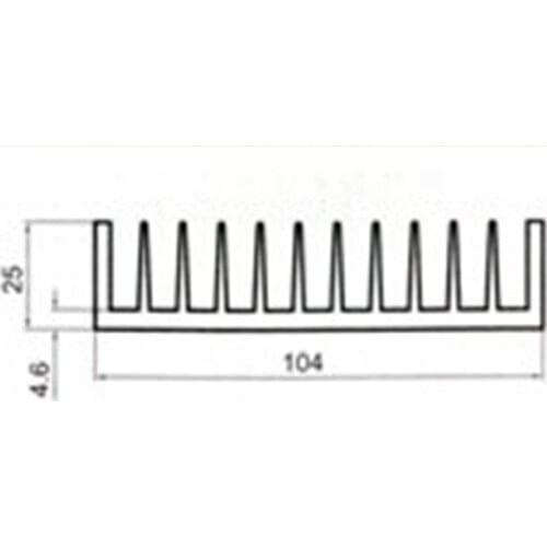 Fast Free Ship Radiator 104*25*200mm aluminum radiator width 104mm high 25mm,length 200mm customization heatsink