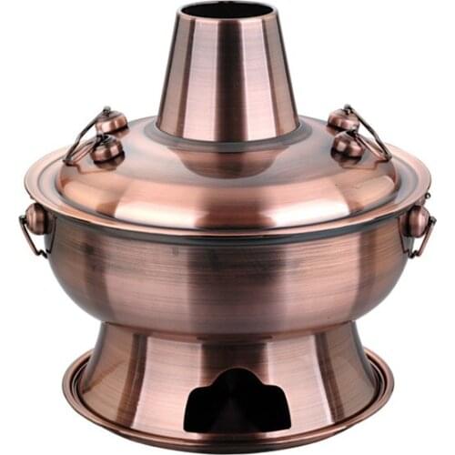 Sanqia 2.8l stainless steel hot pot chafing dish Beijing traditional charcoal hotpot Chinese antique cooker picnic cookware