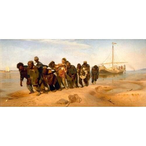 HOME OFFICE Decorative art - Russian painter Ilya Repin Barge Haulers on the Volga copy print painting on canvas -good quality