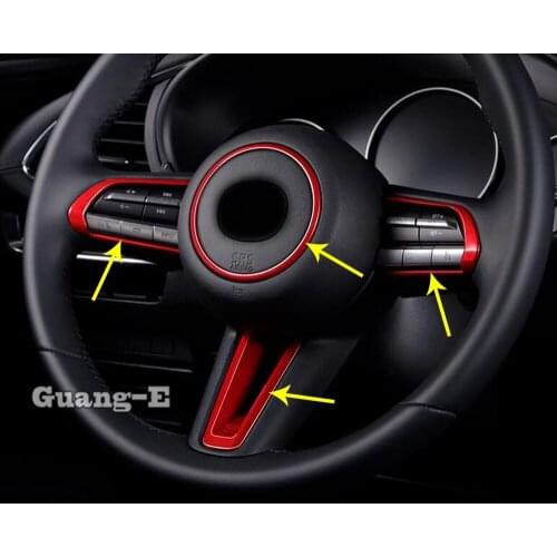 For Mazda CX-30 CX30 2020 2021 Car Sticker Cover Detector Styling ABS Steering Wheel Interior Kit Trim Frame Hoods