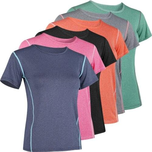 1pc Summer Women Outdoor Running Training Short Sleeved Top Female Quick Dry Fitness T-shirt Gym Workout Sportswear
