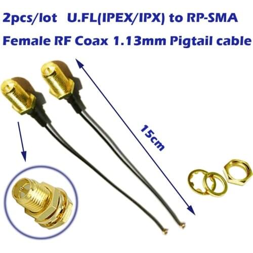 IPEX IPX to RP-SMA Female RF Coax 1.13mm Pigtail cable for Antennas,Coaxial cable, Radio,router wifi Device module instruments