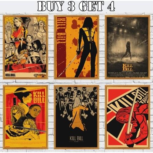 Kill Bill Vol.1 Classic Movie Poster Retro Poster Kraft Paper Printed Wall Posters Art Home Room Bar Stickers