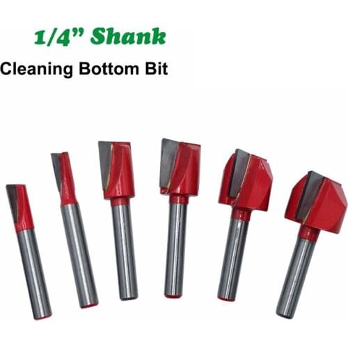 1PC 1/4" 6.35MM Shank Milling Cutter Wood Carving Wood Cleaning Bottom Bit Straight Router Bit Clean Milling Cutter Woodworking