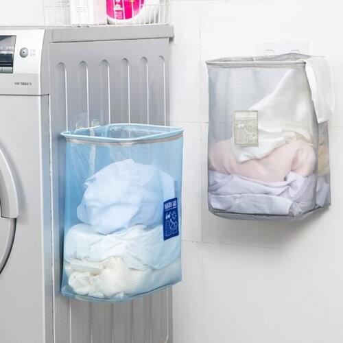 Laundry Hamper Foldable Storage Bin Wall Hanging Organizer Clothes Basket For Bedroom Bathroom