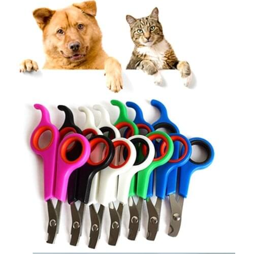 Pet Nail Clipper Scissor Trimmer Plastic Handle Grooming Stainless Steel Paw Cutter For Dogs Cat Rabbit Multi Colors Optional