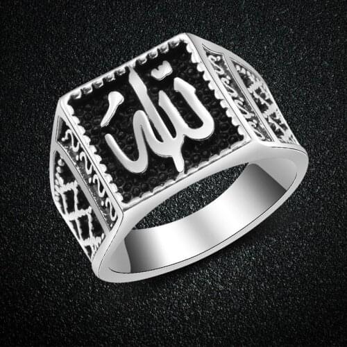 Trendy Charm Islam Rune Ring Mens Ring New Fashion Metal Religious Amulet Accessories Party Jewelry Wholesale