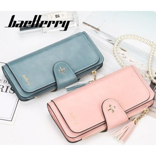 Baellerry Fashion Long Women Wallets High Capacity Leather Womens Purse and Wallet Design Lady Party Clutch Female Card Holder