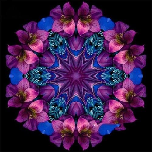 Mandala Flower Printed Fabric 11CT Cross-Stitch Kit DIY Embroidery DMC Threads Hobby Handiwork Needlework Promotions