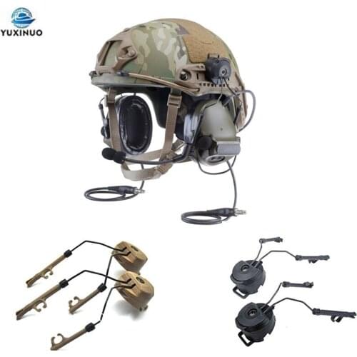 Tactical Headset Fast Rail Mounts Adapter Set Shooting Helmet 360 Rotation Headset Holder Helmet ARC Rail Suspension Bracket